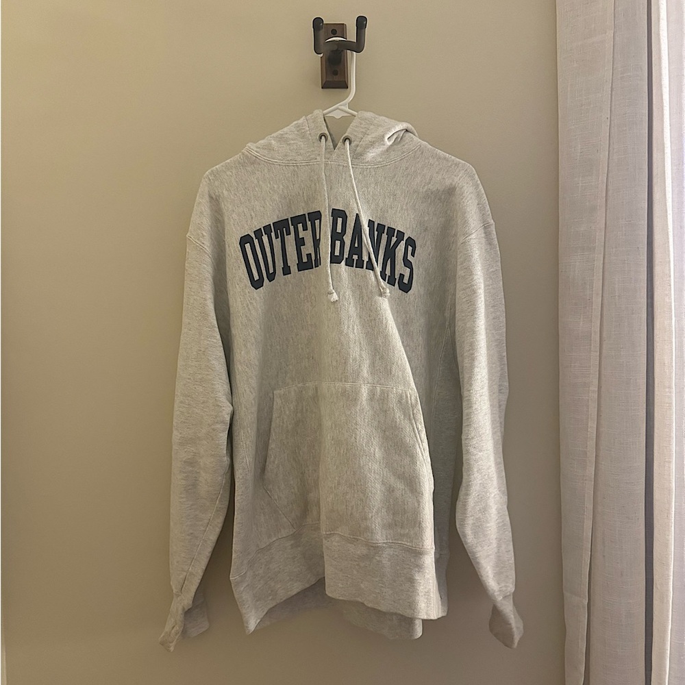 Champion “Outer Banks” Reverse Weave Hoodie, Size L, Color: Grey
